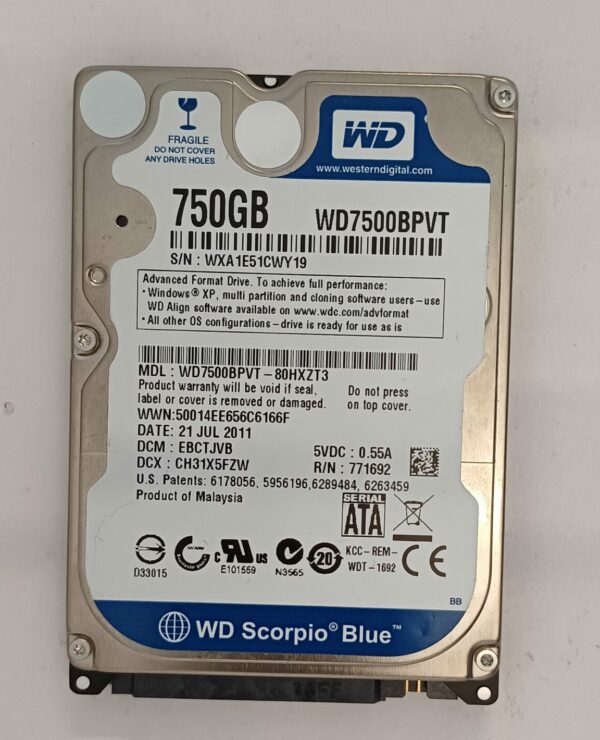 WESTEN DIGITAL WD5000BPVT